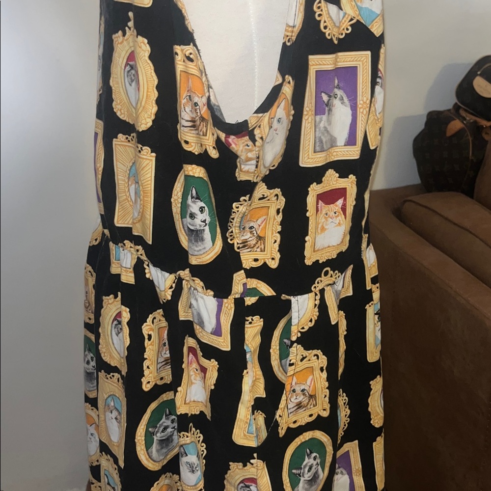 Retrolicious Cat Novelty Frame Print Sleeveless Dress - Picture 5 of 10
